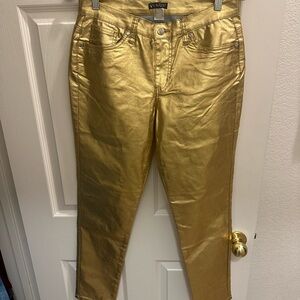 VENUS Metallic Gold Ankle Jeans
